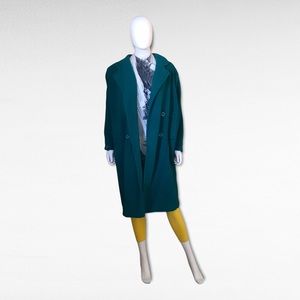 Vintage Mackintosh Teal Coat, L